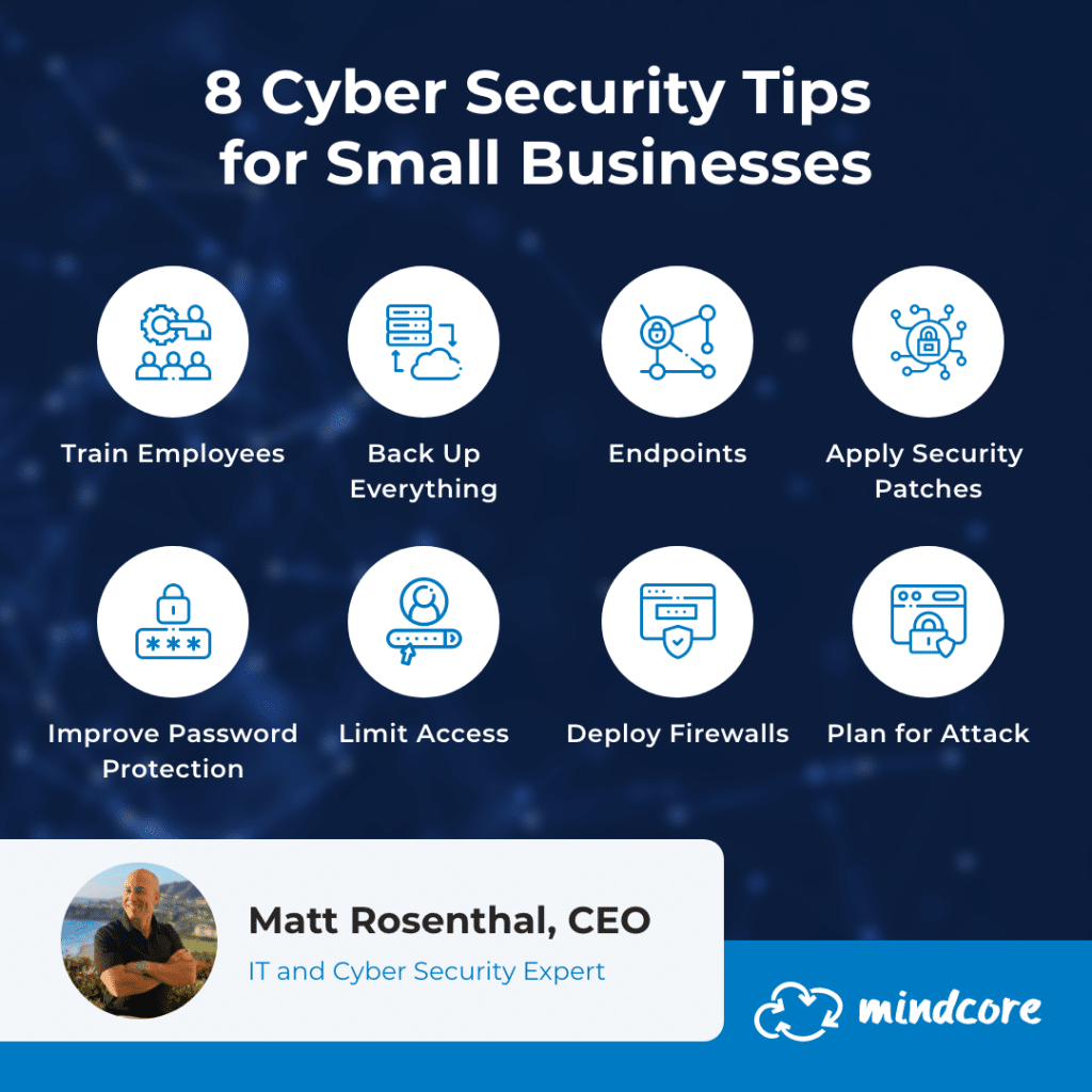 8 Cyber Security Tips for Small Businesses 11 Mindcore Nov2021 Infographic 8CyberSecurityTips