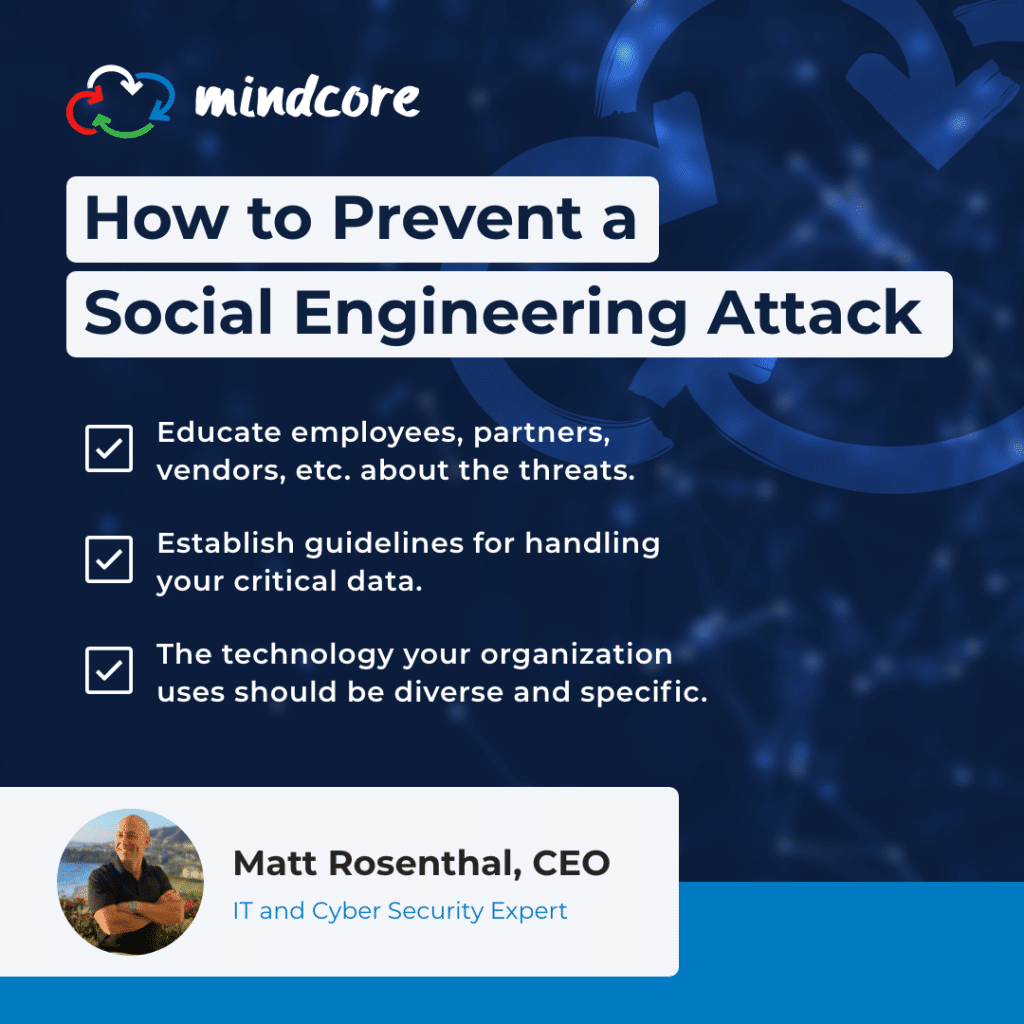 How to Prevent a Social Engineering Attack 11 Mindcore Nov2021 Infographic PreventSocialEngineering V2